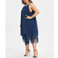 Load image into Gallery viewer, NWT SLNY blue chiffon halter dress size 14
