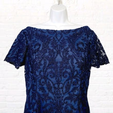 Load image into Gallery viewer, NWT La Femme, Blue Beaded Lace Cocktail Dress
