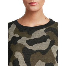 Load image into Gallery viewer, Melrose And Market  Women&#39;s Camouflage Crewneck Sweater
