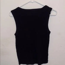 Load image into Gallery viewer, NWT Open Edit Black V open Back Ribbed Crop Tank Top Sz 1X
