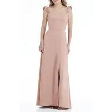 Load image into Gallery viewer, NWT Ruffle Sleeve Tie Back Charmeuse A-Line Gown SOCIAL BRIDESMAIDS
