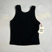 Load image into Gallery viewer, NWT Open Edit Black V open Back Ribbed Crop Tank Top Sz 1X
