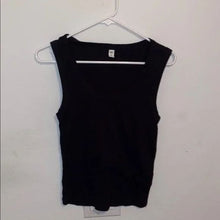 Load image into Gallery viewer, NWT Open Edit Black V open Back Ribbed Crop Tank Top Sz 1X
