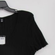 Load image into Gallery viewer, NWT Vero Moda Womens XL Pull Over V Neck Lettuce Top Black
