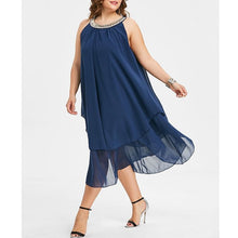 Load image into Gallery viewer, NWT SLNY blue chiffon halter dress size 14
