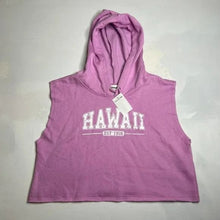 Load image into Gallery viewer, NWT Abound Purple Hawaii Graphic Sleeveless Hooded Pullover Sweatshirt M
