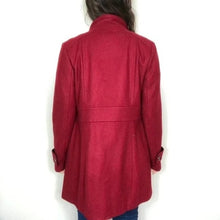 Load image into Gallery viewer, NWT TOMMY HILFIGER | Women&#39;s S Red Wool Long Double Breasted Peacoat Pockets
