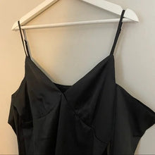 Load image into Gallery viewer, Wayf Blouse Cold Shoulder Tie Strap Cami Black Long Sleeves Casual Neutral Trend
