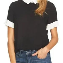 Load image into Gallery viewer, NWT CeCe Pleat Sleeve Collared Shirt
