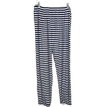 Load image into Gallery viewer, Horizontal str dropped crotch pant Blue/White
