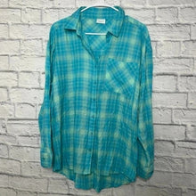 Load image into Gallery viewer, NWT ABound Plaid Button-Down Shirt Size S Camp Shirt Long Sleeve Blue
