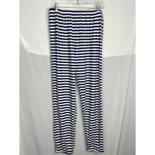 Load image into Gallery viewer, Horizontal str dropped crotch pant Blue/White
