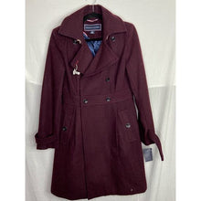 Load image into Gallery viewer, NWT TOMMY HILFIGER | Women&#39;s S Red Wool Long Double Breasted Peacoat Pockets
