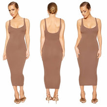 Load image into Gallery viewer, NWT Hourglass Midi Dress Naked Wardrobe Mocha
