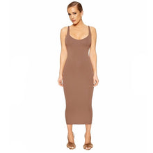 Load image into Gallery viewer, NWT Hourglass Midi Dress Naked Wardrobe Mocha
