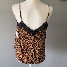 Load image into Gallery viewer, BP. Womens l top leopard print lace trim satin sleeveless camisole
