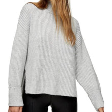 Load image into Gallery viewer, Topshop Mock Neck Oversized Gray Sweater
