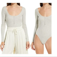 Load image into Gallery viewer, Nordstrom Rack Henley Organic Cotton Blend Bodysuit
