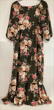 Load image into Gallery viewer, Cotton Emporium Womens Olive Green w/Pink Flowers
