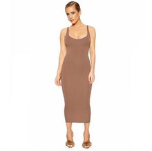 Load image into Gallery viewer, NWT Hourglass Midi Dress Naked Wardrobe Mocha
